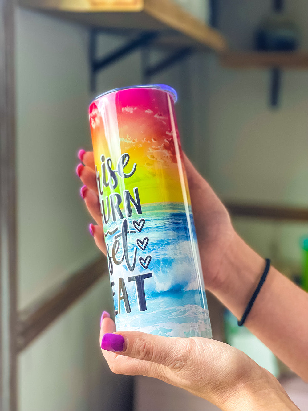 Sunrise, Sunburn, Sunset, Repeat. Tumbler 20oz stainless steel