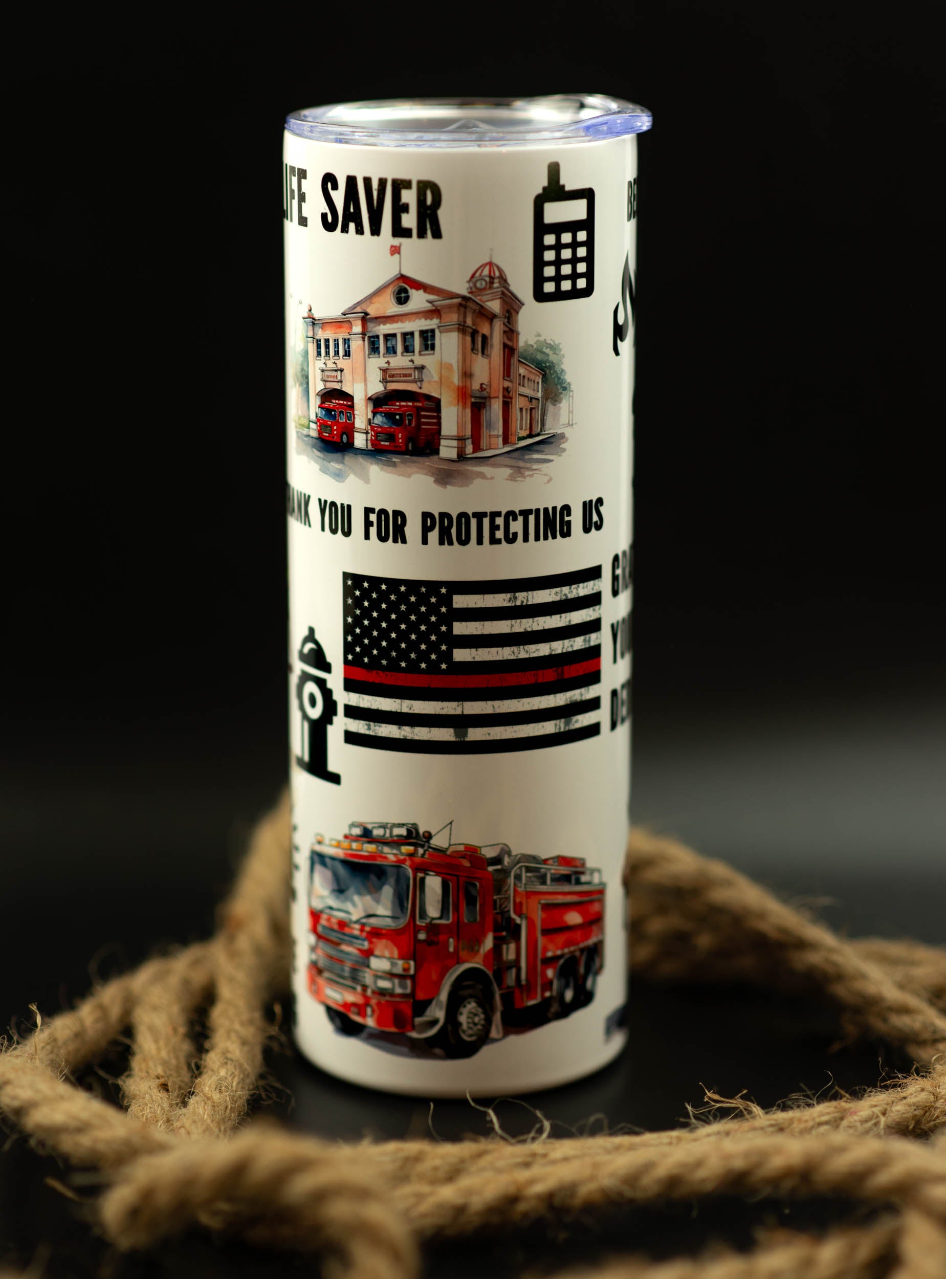Hero Firefighter 20oz stainless steel tumbler