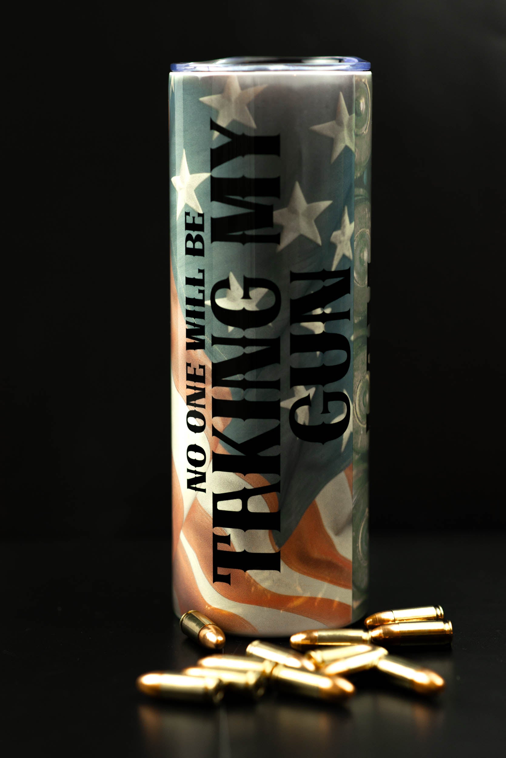 Im 1776% American flag background. Stainless steel tumbler 20oz