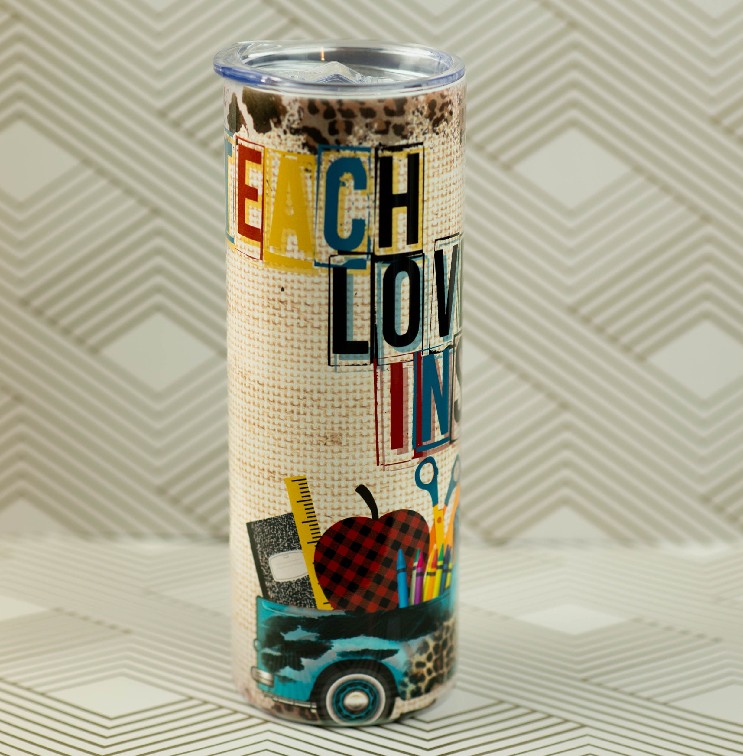 Teach love inspire stainless steel tumbler 20oz.