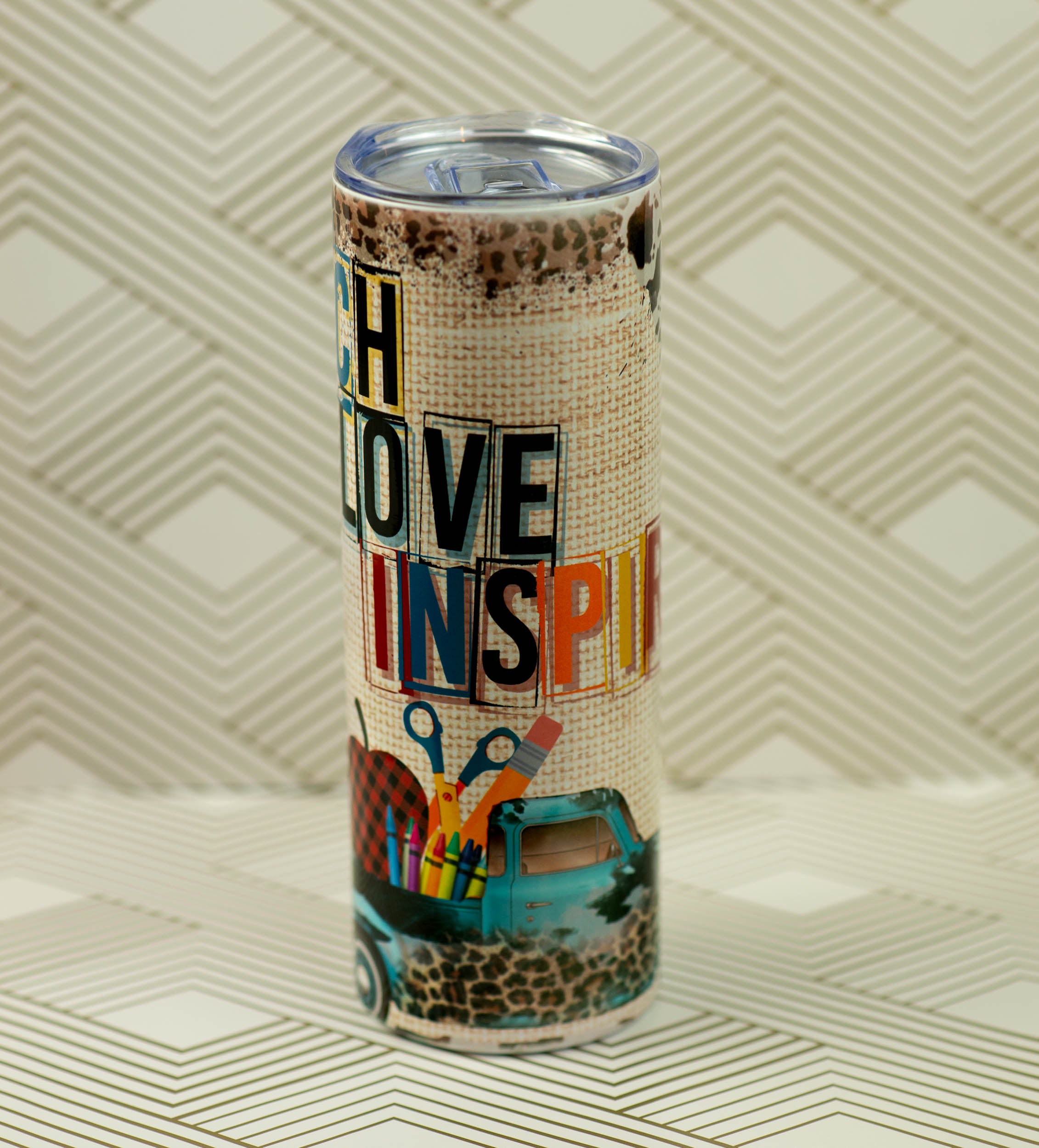 Teach love inspire stainless steel tumbler 20oz.