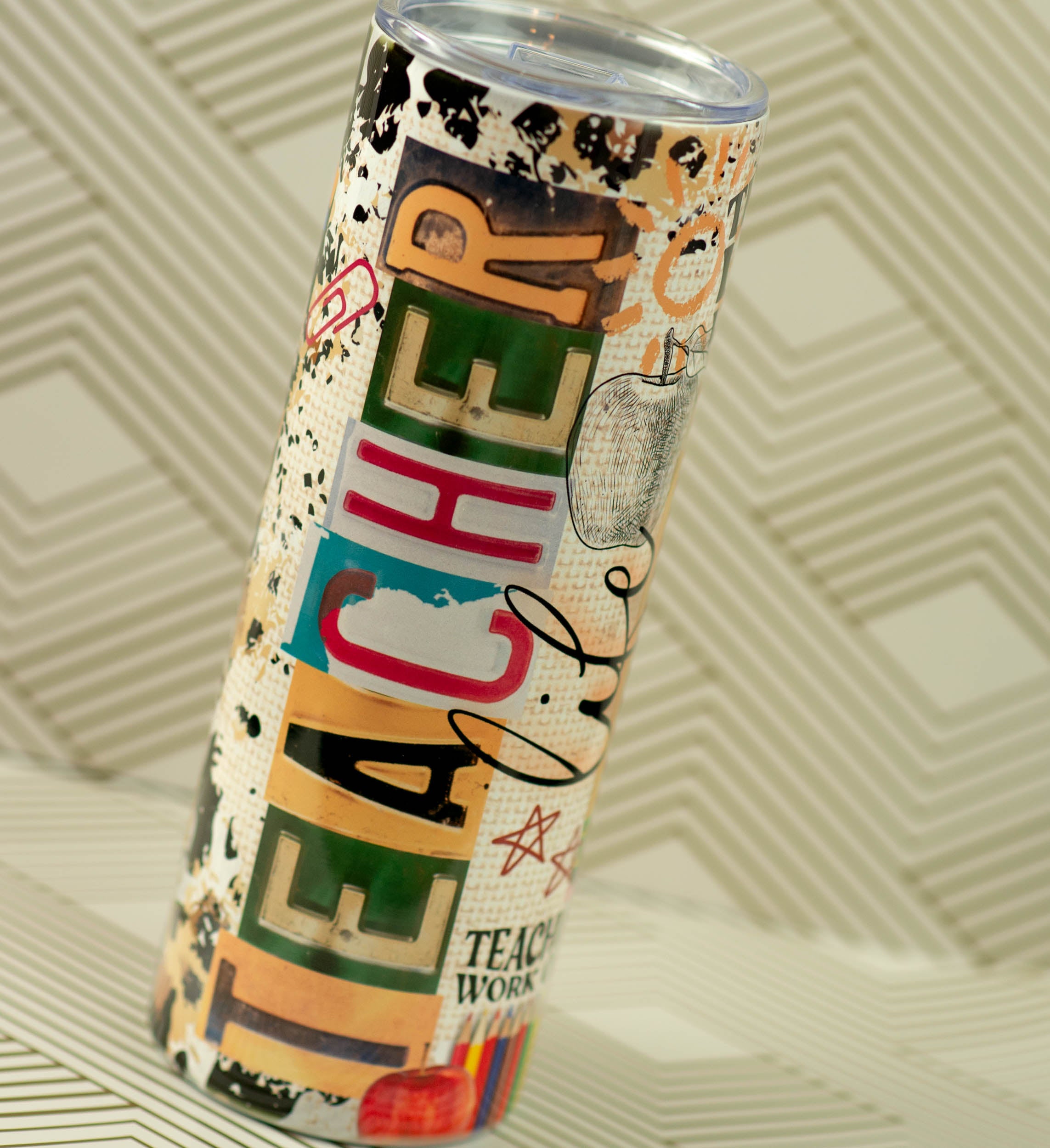 Teacher Life/ teach love inspire cup, stainless steel 20oz