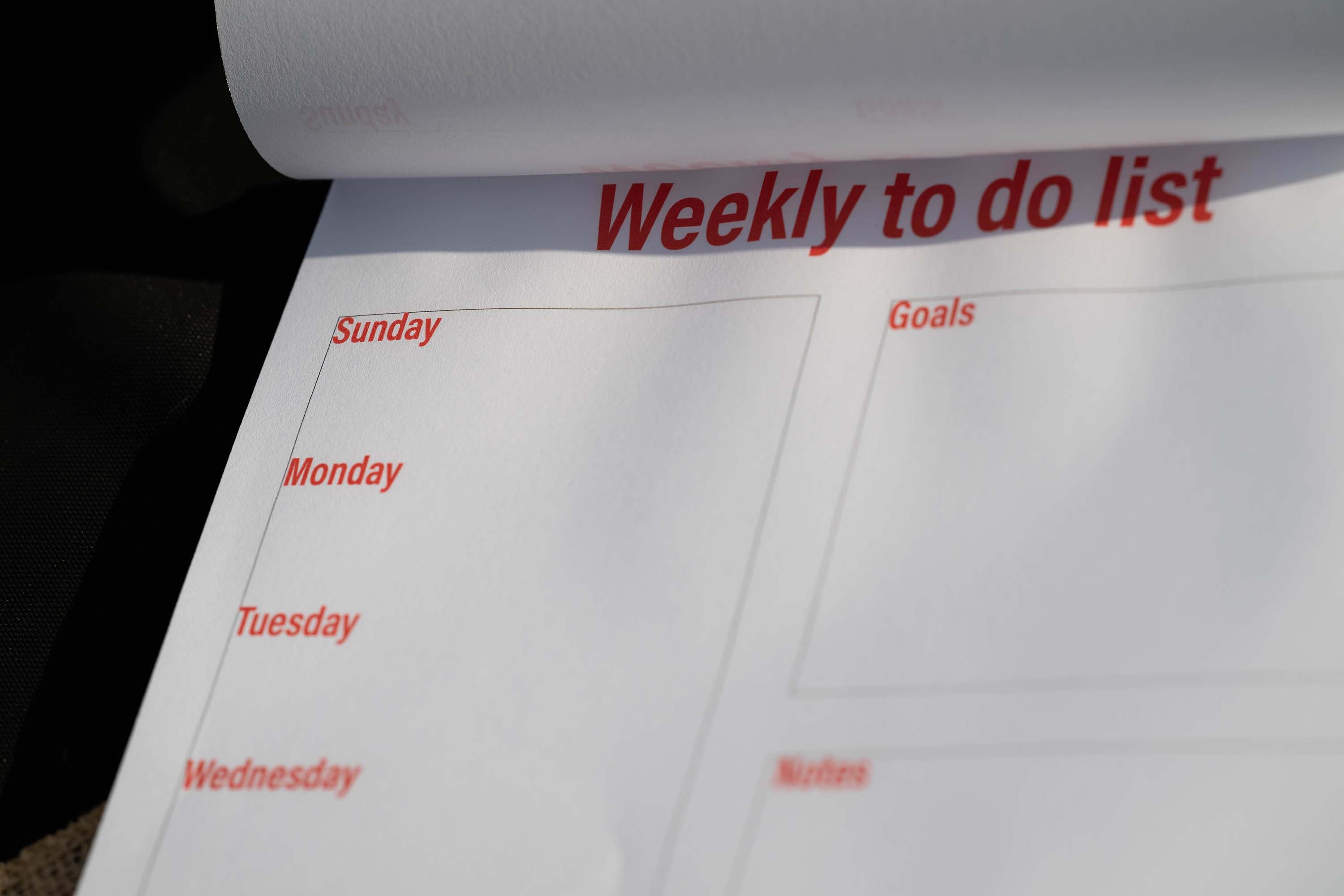 Weekly To-Do notepad 11x8.5 (50 pages)