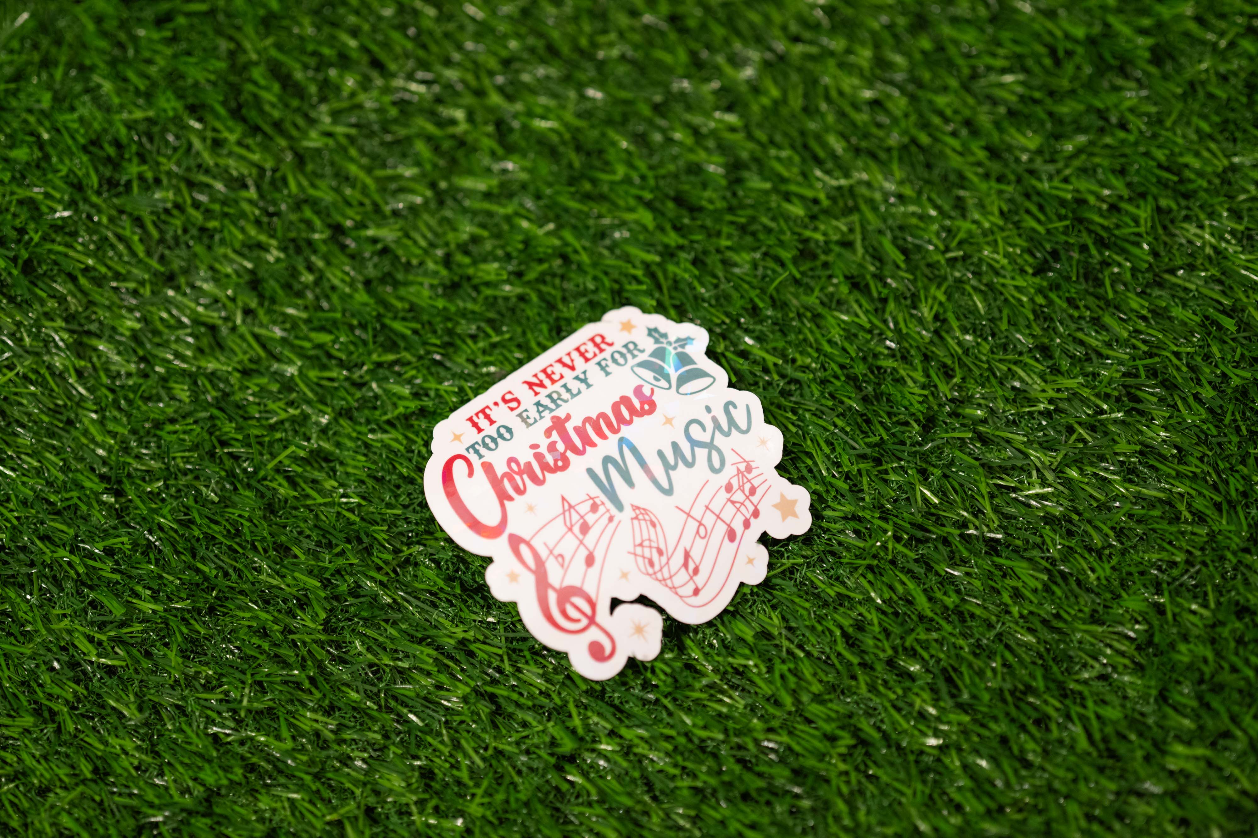 "It's never too early for christmas music" Sticker (Single)