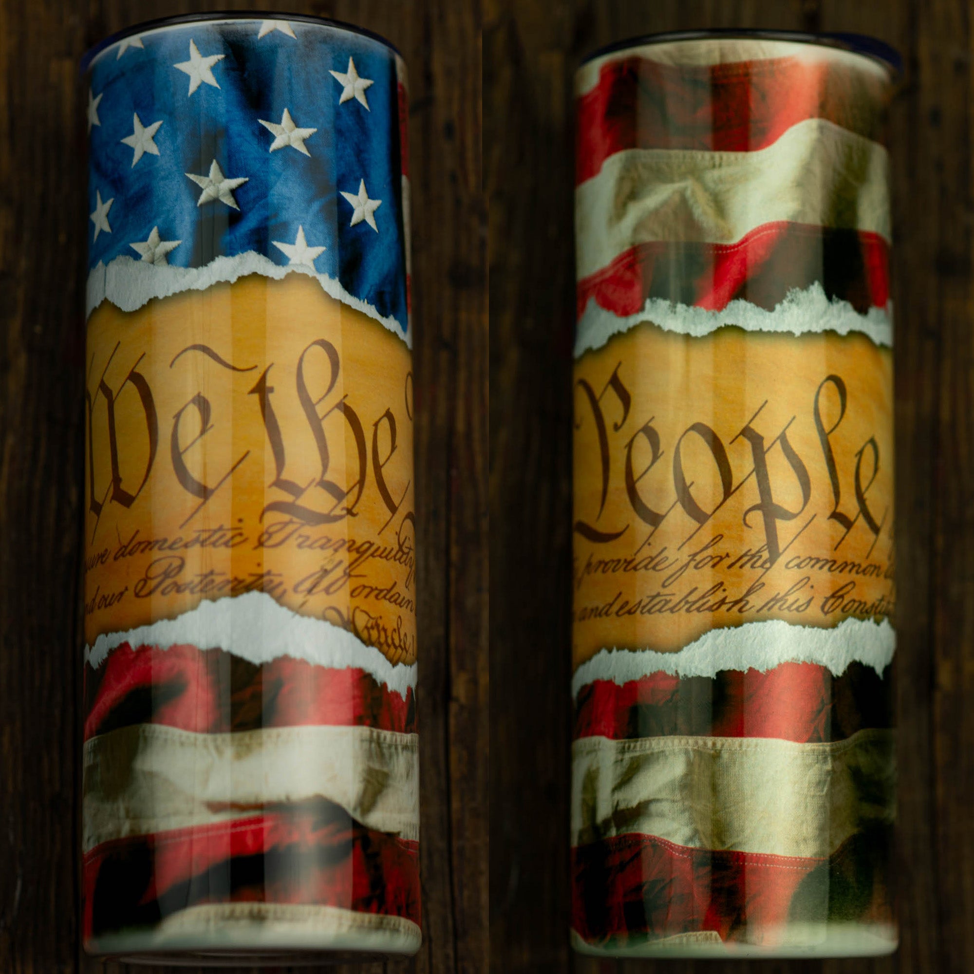 We The People stainless steel tumbler 20oz. American flag